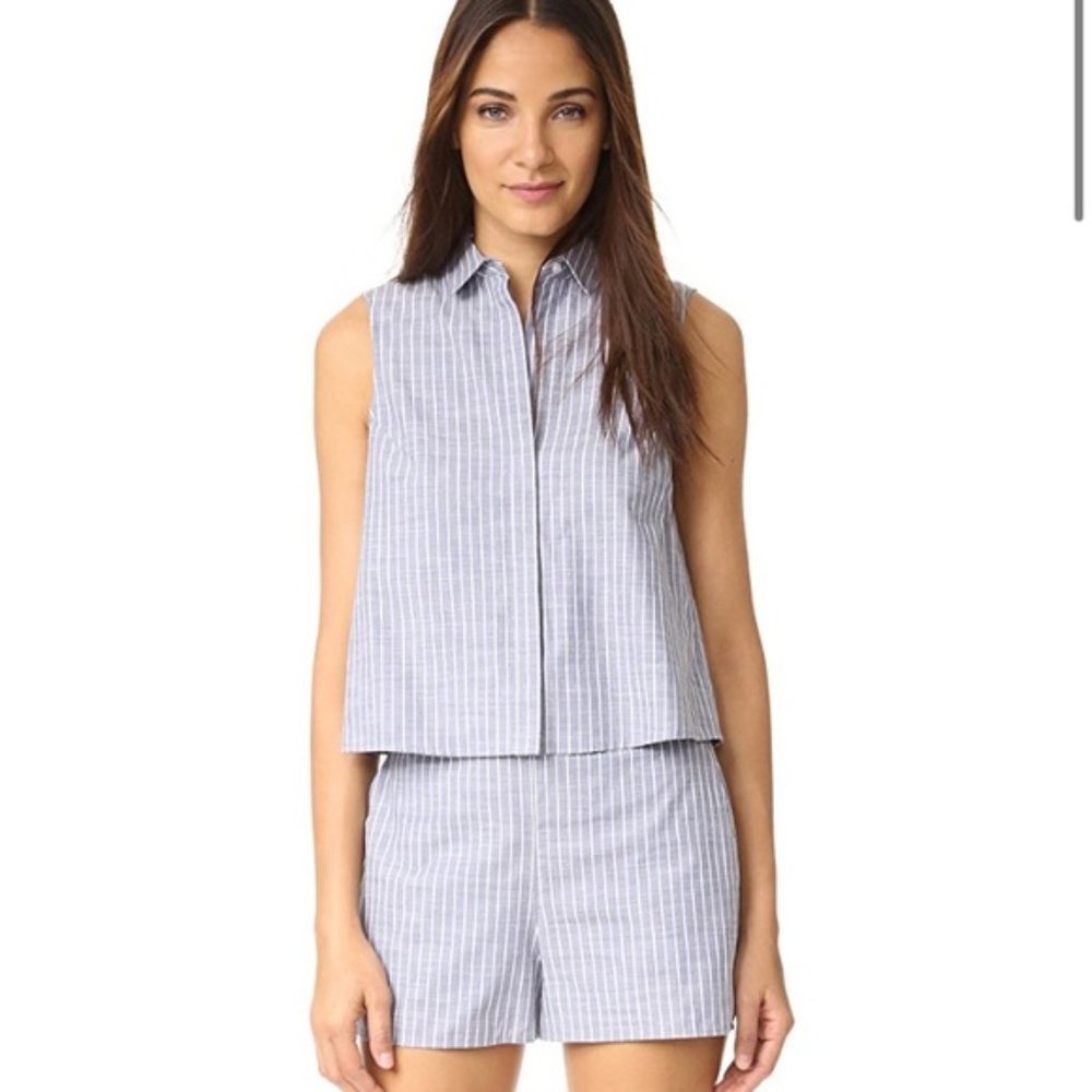 Club Monaco Hensley Blue Striped Romper